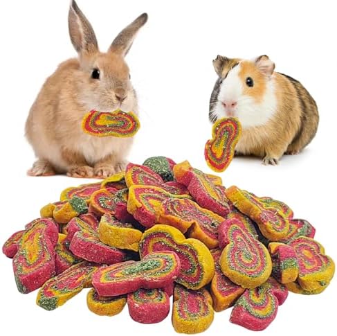 Fhiny 0.29lb Rabbit Chew Toys, Mixed Forage Beetroot Carrot and Pumpkin Bunny Treats for Hamsters Guinea Pigs Chinchillas and Other Small Rodents Teeth Grinding