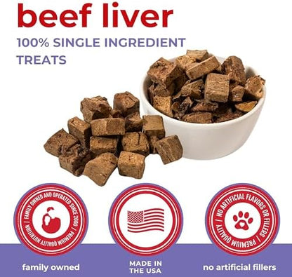 Momentum Carnivore Nutrition Freeze-Dried Beef Liver Dog Treats & Cat Treats – Single-Ingredient, High-Protein, Grain-Free, Nutrient-Rich – Made in USA – 4 oz Bag