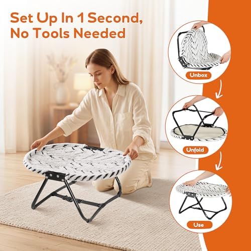 Foldable Pet Cot - No-Assembly Raised Bed for Cats & Small Dogs