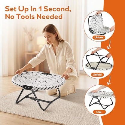 Foldable Pet Cot - No-Assembly Raised Bed for Cats & Small Dogs