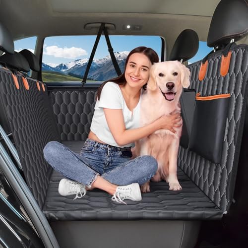 Chumajor L Back Seat Extender for Dogs,Hard Bottom,Waterproof,400 lb,Black