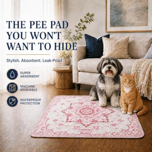 PUPIBOO Washable Pee Pads for Dogs and Cats - Super Absorbent Reusable Puppy Training Pads - 100% Waterproof, Leak-Proof & Non-Slip Whelping Pads for Pet Housebreaking