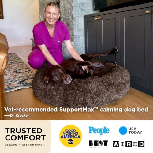 Bedsure SupportMax™ Calming Dog Bed Medium Size Dog Washable Pet Bed,30in
