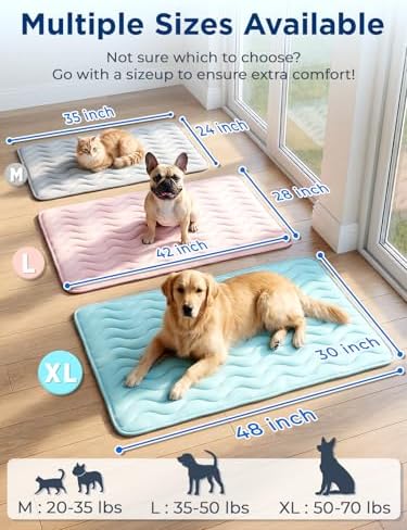 furrybaby Dog Cooling Mat,Self Cooling Mat for Extra Large Dogs& Cats,Blue