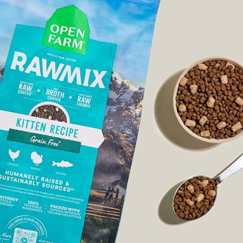 Open Farm RawMix Dry Cat Food, Grain Free Kibble for Kittens, 8lb Bag