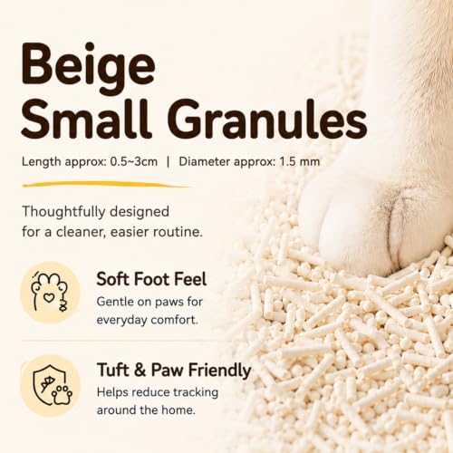 Natural Tofu Litter 11.4LB(5.7lb x 2pack) Korea Brand,Flushable,Dust Free,Less Scattering,Ultra Absorbent and Fast Drying,Solubility in Water,Cat Litter Clumping, I'm Gonna Pee