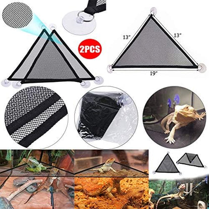 Hamiledyi Bearded Dragon Tank Accessories Lizard Hammock Climbing Jungle Vines Adjustable Leash Bat Wings Flexible Reptile Leaves with Suction Cups Reptile Habitat Decor for Gecko,Snakes,Chameleon