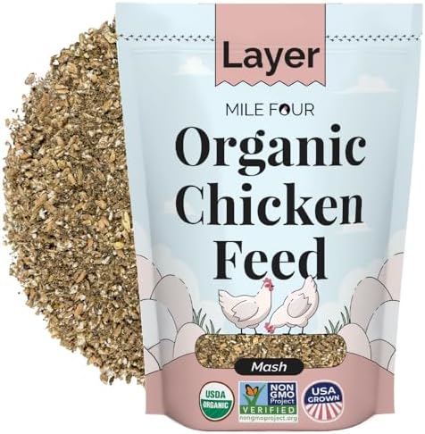 Mile Four Organic Chicken Feed, Layer Mash, Non-GMO, USA Grown 2 lbs