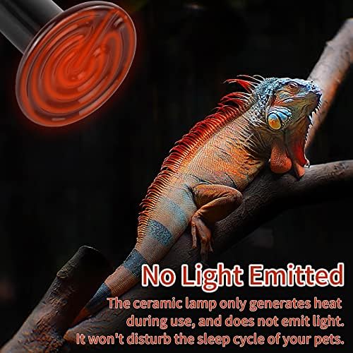 100W Ceramic Heat Emitter (2 Pack), Reptile Heat Lamp Bulbs, Ceramic Heater for Amphibian, Pet Brooder Coop, Chicken, Dog, Cat
