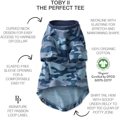 Pet Passion Toby II Dog T-Shirt, 3 Pack, Navy Camo, Medium