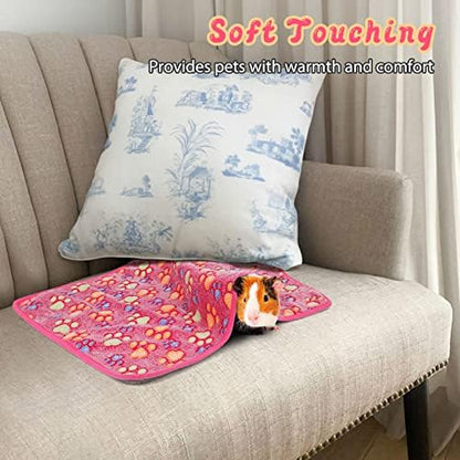 YUEPET Guinea Pig Blankets 3 Pack, Waterproof-Backed Fleece Liners, S
