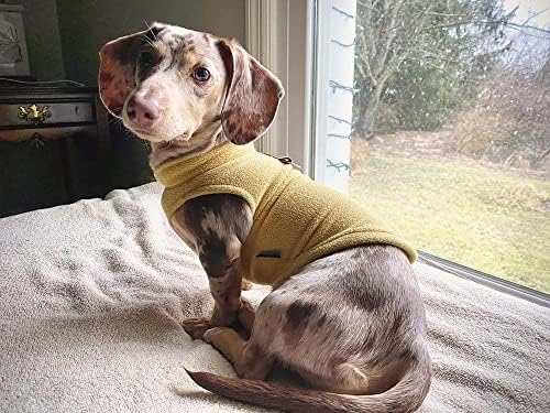Gooby Fleece Vest Dog Sweater, Honey Mustard, Large