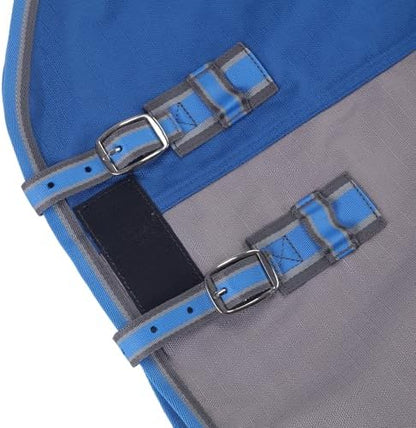 LEAFOREST 1200D Horse Blanket Waterproof Breathable Turnout (no Filling) Standard Neck Horse Sheet Blue Grey 75IN