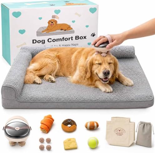 Orthopedic Dog Bed for Large Dog Senior Dog with Dog Massager, Pet Toys,44"