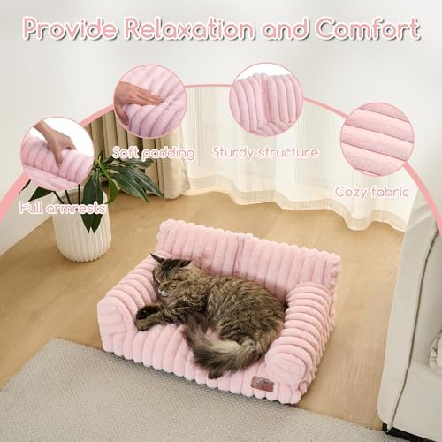 Hollypet Small Dog Large Cat Bed Puppy Couch Beds for Pets up to 25 lbs