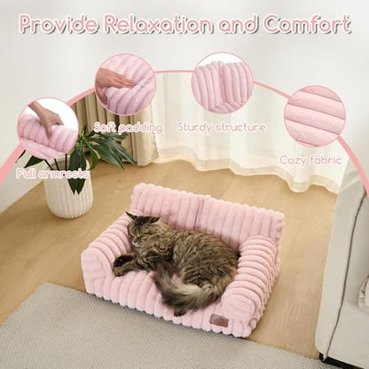 Hollypet Small Dog Large Cat Bed Puppy Couch Beds for Pets up to 25 lbs