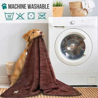 PetAmi Soft Plush Sherpa Dog Blanket for Pet Cat, Small 24x32, Brown