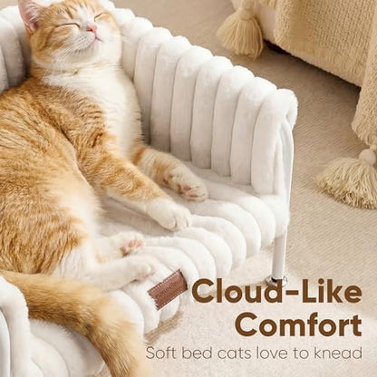 FUKUMARU Cat Hammock Bed, Elevated Cat Couch Bed with Sturdy Metal Frame