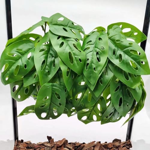 Fake Reptile Plants for Terrarium,Hanging Plant with Suction Cup