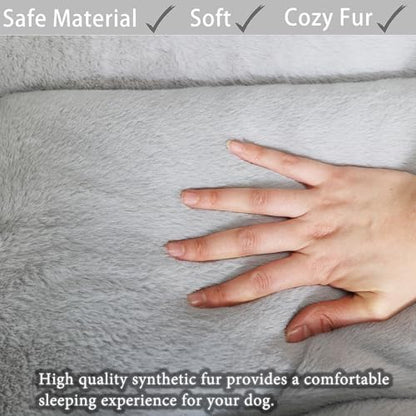 Cat Beds for Indoor Cats Washable Dog Bed Crate pad for Extra Small Dogs Ultra Soft Pet Kennel Pad for Cage Flat Puppy Kitten Cushion Sleeping Mat Anti-Slip Light Grey 22 x 13