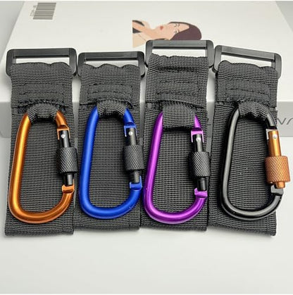 [Upgrade]Baby Stroller Hook with Locking, Carry 30 lbs per Stroller Clip, Baby Stroller Accessories & Car Seat Hook for Hanging Diaper Bag, Golf, Shopping and Pet Cart (2 Pcs + Nylon + Blue)