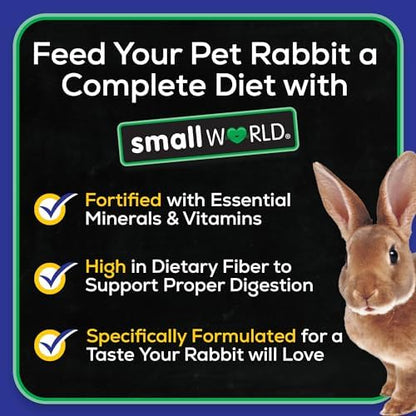 Small World Rabbit Food, Complete Pelleted Feed, High Fiber Food, 10 lb