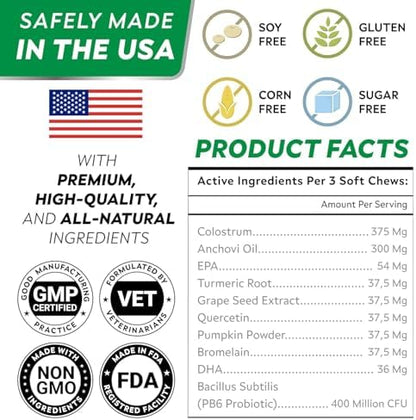 Advanced Dog Allergy & Itching Relief - Anti Itch, Skin&Coat Support Chews