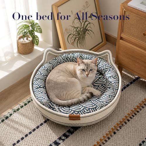 Handwoven Cat Basket Designed to Stimulate Natural Instincts, 15.8 in