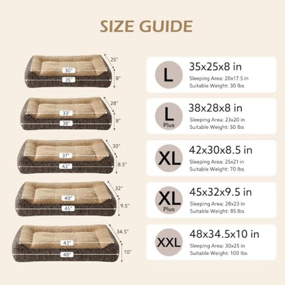 JOEJOY XL Orthopedic Dog Bed Large Size Dog, Extra Thick Big Dogs Couch Bed