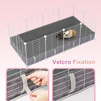 Funfurry Waterproof Guinea Pig Cage Liner,Washable Tarp Bottom Base,Cage Liners for Small Animals,Hamster Chinchilla Hedgehog Ferret Rabbit. (Dark Grey-Paw, 12" X 24")