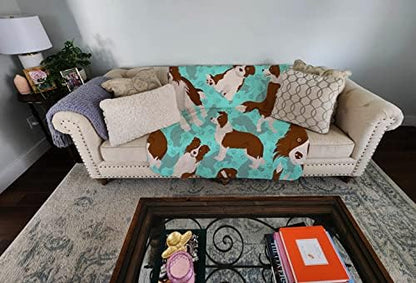 Caroline's Treasures MLM1063LQB Red Border Collie Quilted Blanket 50x60 Artwork Pattern Quilted Throw Blanket for Bed, Couch, Sofa, Soft and Lightweight
