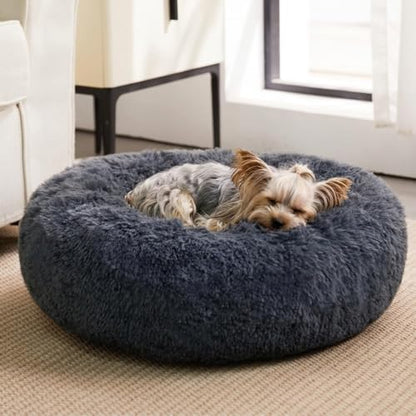 WNPETHOME Small Round Calming Dog Bed Cat Bed for Comfy Sleep