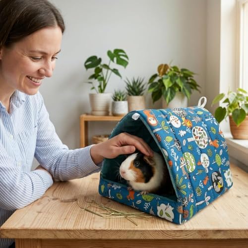 Guinea Pig Hideout 4 Pack Cozy Cave Small Animal Bed 7.9 Inch