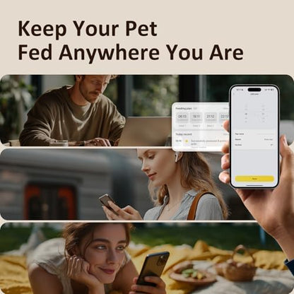 Automatic Cat Feeder, 5G WiFi APP Control Automatic Pet Feeder, 5L Cat Dry Food Dispenser with Remote Feeding,10 Meals Programmable 1-15 Portion Control Auto Dog Feeders for Cats,Puppy