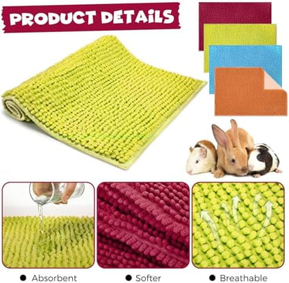 Barydat 8 Pcs 16x12'' Guinea Pig Cage Liner Washable Rabbit Fleece Mat