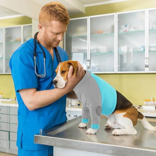 Lelepet Dog Recovery Sleeve for Wounds Front Legs, Stop Licking Dog Shirt