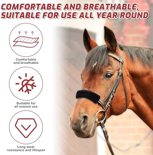 Fleece Halter Covers for Horses, Artificial Rabbit Fur Soft Padded