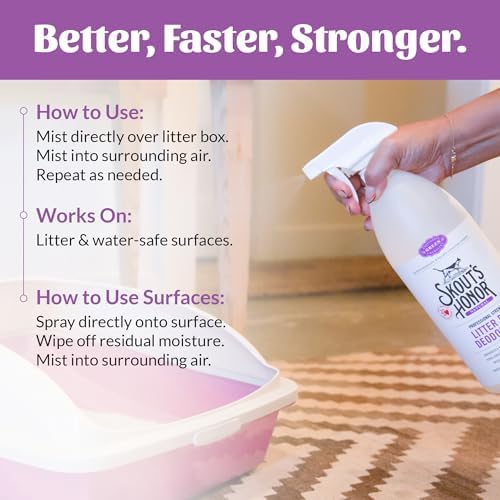 SKOUT'S HONOR Professional Strength Cat Litter Box Deodorizing Spray, 35 oz
