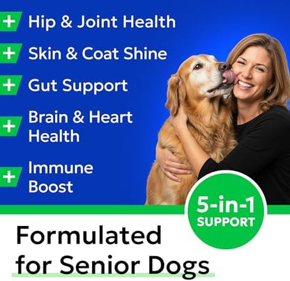 BARK&SPARK Dog Multivitamin Chews with Glucosamine, Omega 3 & Probiotics