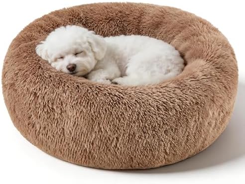 Dog Calming Beds for Small Medium Dogs Donut Round Washable Anxiety Dog Bed