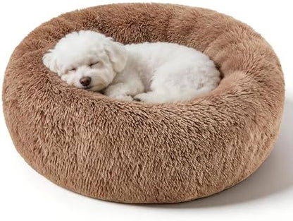 Dog Calming Beds for Small Medium Dogs Donut Round Washable Anxiety Dog Bed