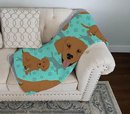 Caroline's Treasures MLM1009LQB Red Fox Labrador Retriever Quilted Blanket 50x60 Artwork Pattern Quilted Throw Blanket for Bed, Couch, Sofa, Soft and Lightweight