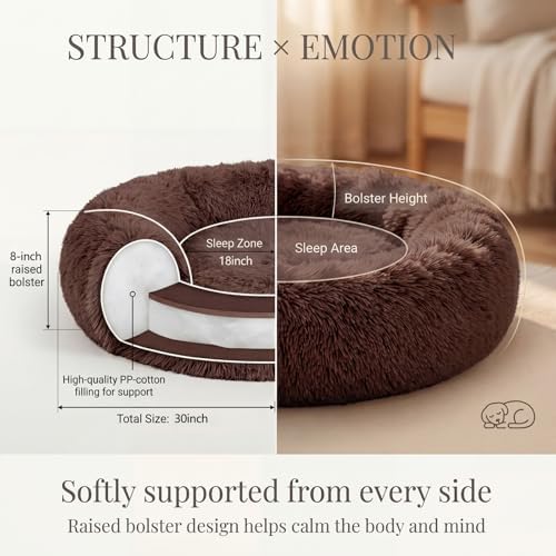nononfish Comfortable Dog Bed for Small Dogs,Cozy Plush Pet Bed