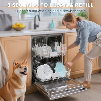 Decflow 1.2Gal No Spill Dog Water Bowl with Slow Drinking Feeder