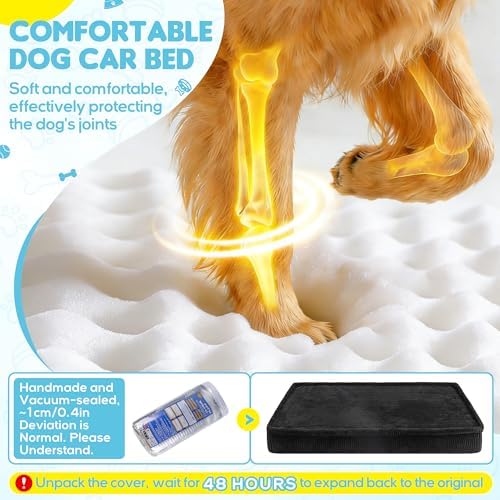 Loiion Dog Car Bed, Non-Slip Backseat Extender Pet Mat 50"x24.6"x4"