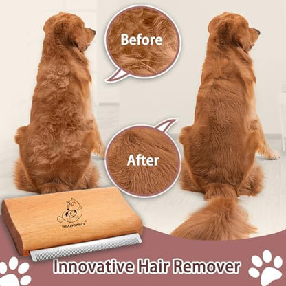 Premium Deshedding Dog Brush,Pet Deshedding Brush,Professional Cat Deshedding Brush for Grooming,Wooden Pet Grooming Combs for Short and Long Hair,Deshedder Shedding Tool.