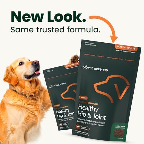 VetriScience Ultimate Strength Healthy Hip and Joint for Dogs, Bacon, 60ct