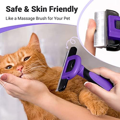 MIU COLOR Pet Grooming Brush, Deshedding Tool for Dogs & Cats, Purple