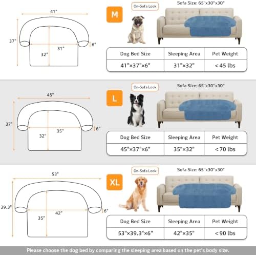 GGIB Calming Dog Bed Fluffy Plush Dog Mat for Furniture Protector with Removable Washable Cover for Large Medium Small Dogs and Cats (Large, Navy)