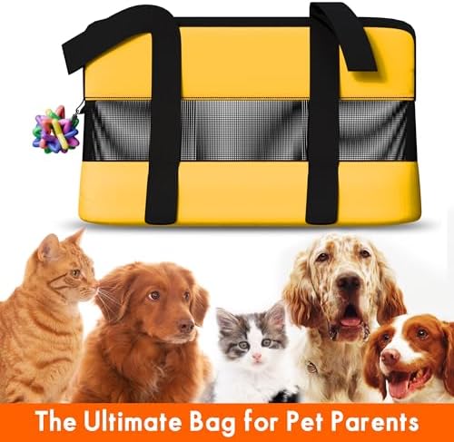 17" Soft Sided Cat and Dog Pet Carrier Bag for Travel with Bonus Toy Ball - Ideal and Compatible for Small Cats and Dogs - Versatile and TSA Airline Approved